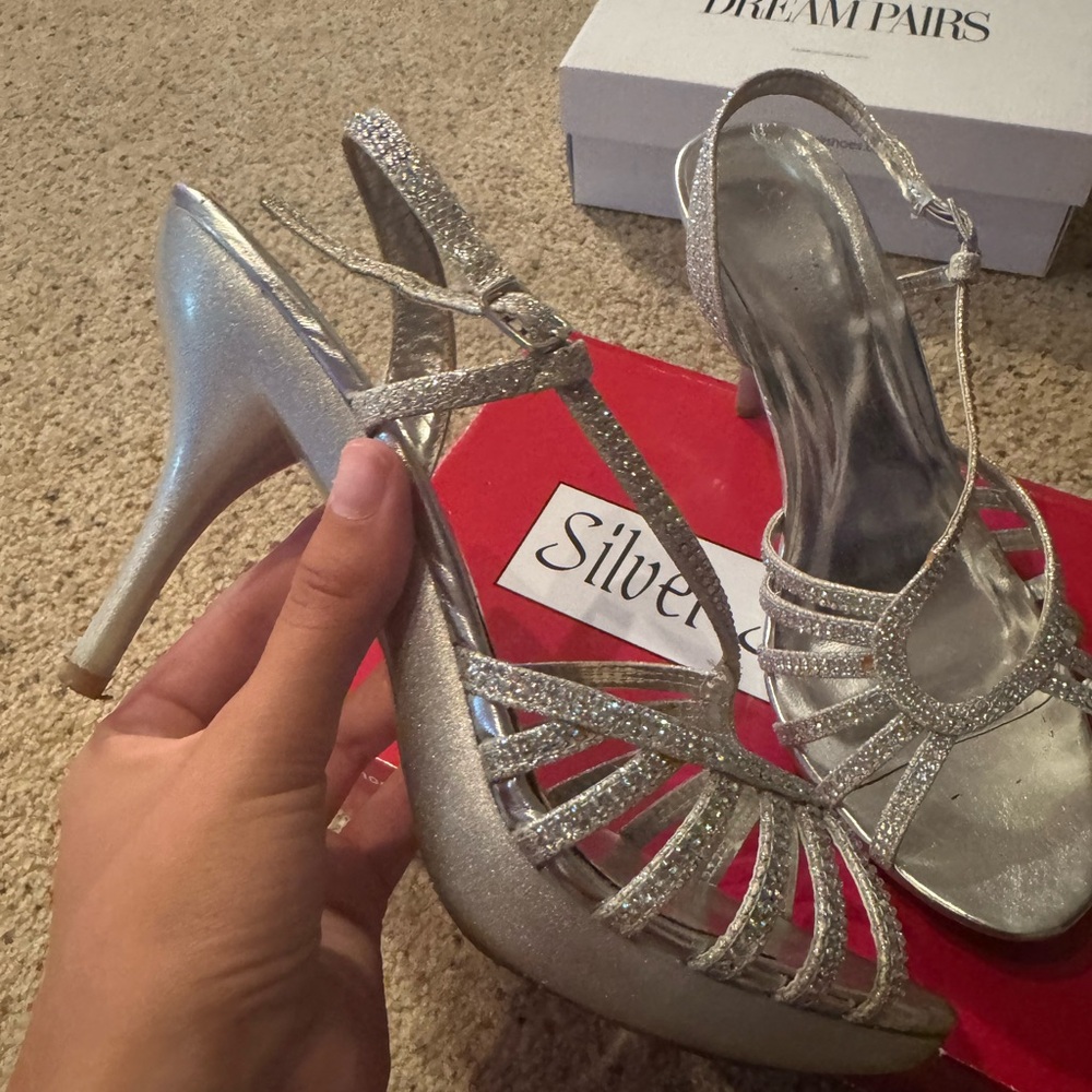 Silver Metallic High Heels